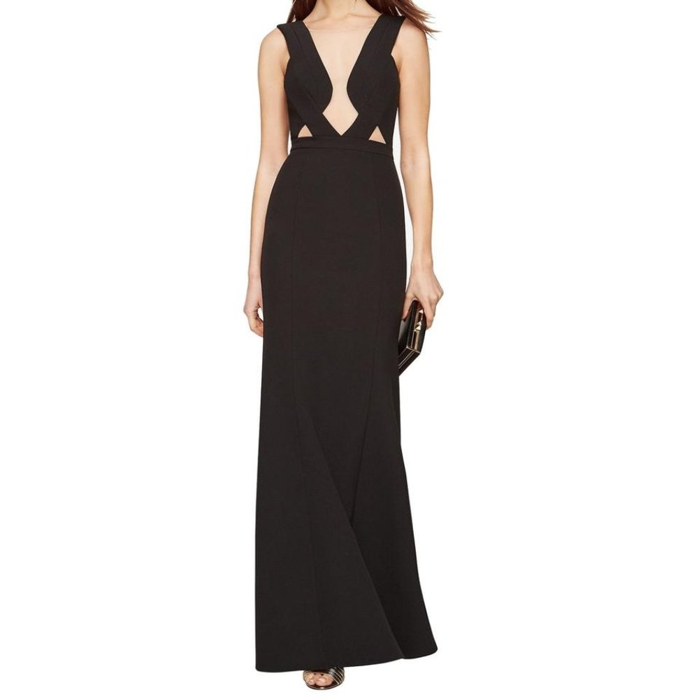 BCBGMaxAzria LULU Cutout Black Formal Maxi Dress